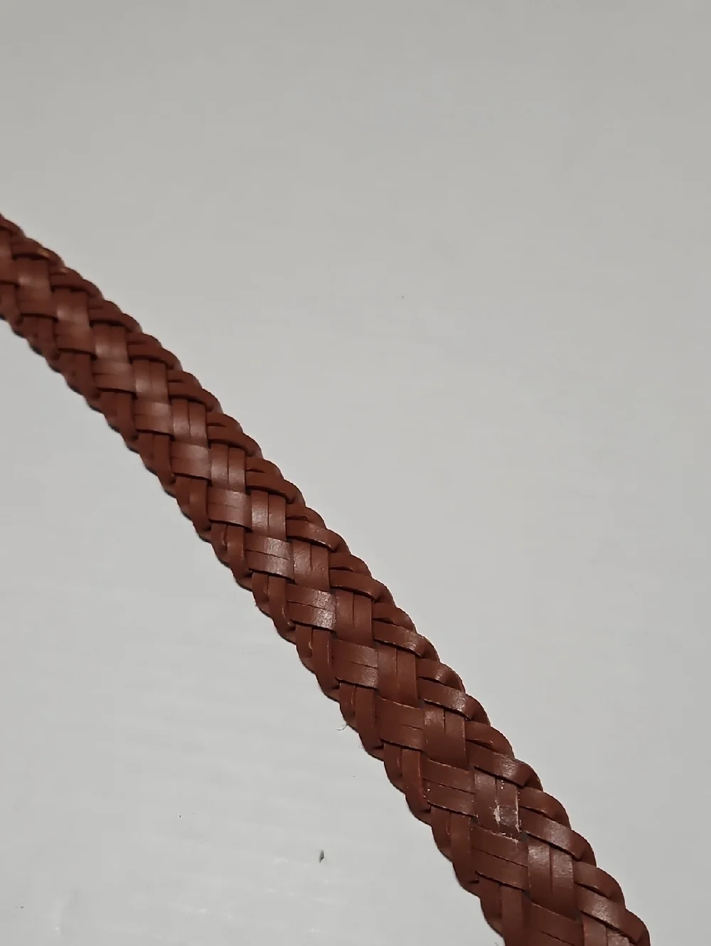 Women's Braided Brown Leather Belt with Round Silver Buckle Size M/L
